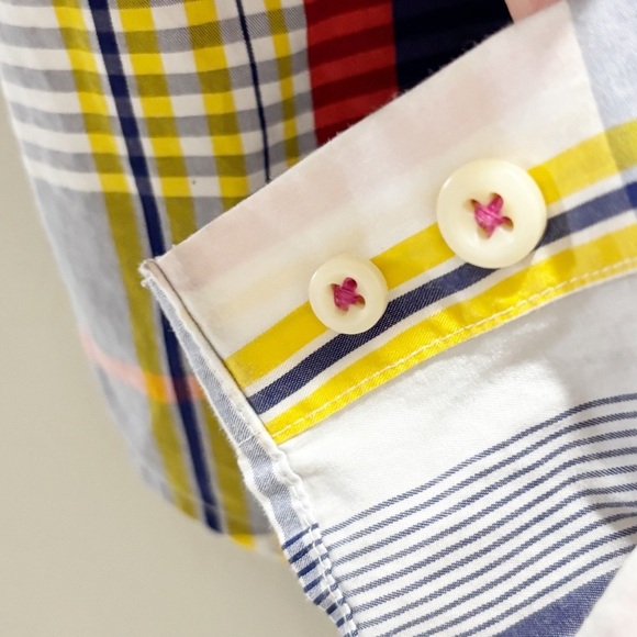 PETER MILLAR Men’s Multicolor Plaid WEEKENDER FINISH Short Sleeve Shirt Size L - Picture 6 of 9